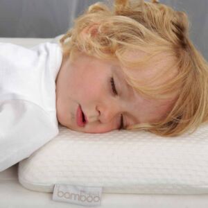 CuddleCo Bambusowa poduszka dla dziecka, pianka memory, kremowa