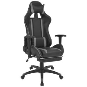 Regulowane krzesło biurowe z podnóżkiem, szare