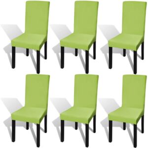 Elastyczne pokrowce na krzesła w prostym stylu zielone 6 szt