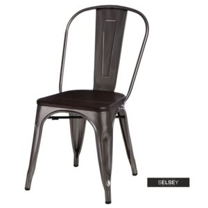 Krzesło Paris Wood metaliczne - sosna szczotkowana