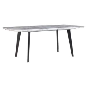 Stół do jadalni rozkładany 160/200 x 90 cm efekt marmuru z czarnym MOSBY