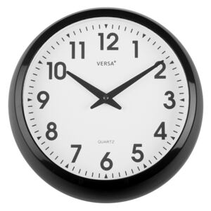 Wiszący czarny zegar kuchenny Versa, ⌀ 30 cm