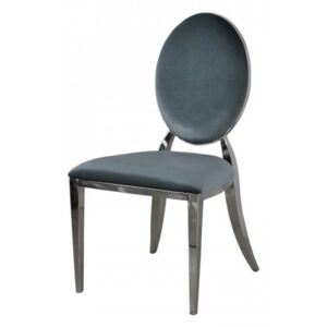 Krzesło Ludwik glamour Dark Silver - nowoczesne krzesło tapicerowane