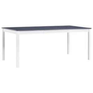 Stół do jadalni, biało-szary, 180x90x73 cm, drewno sosnowe
