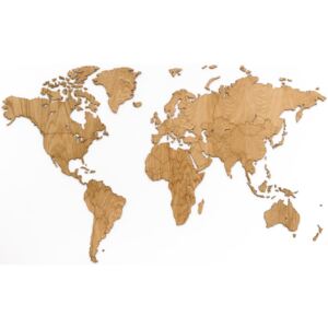 MiMi Innovations Drewniana mapa świata Exclusive, dąb, 130x78 cm