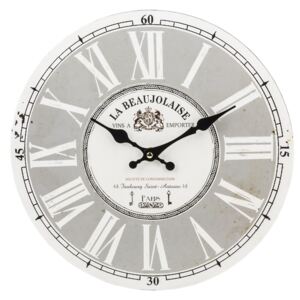 Szary zegar w stylu vintage Battu Ø34 cm
