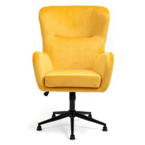 Welurowy fotel obrotowy YC-9118 Żółty