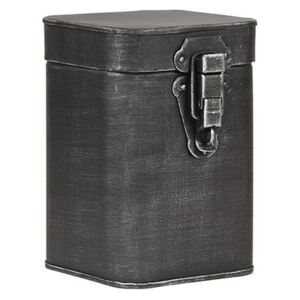 Czarny pojemnik metalowy LABEL51, wys. 17 cm