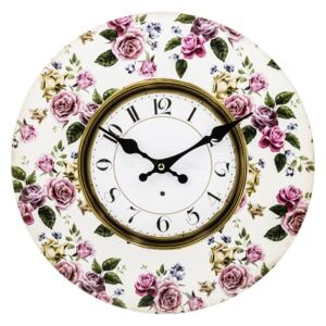 Zegar wiszący z kwiatami Soto 34 cm