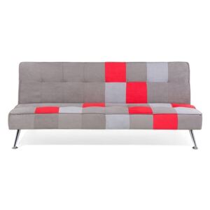 Sofa rozkładana welurowa wielokolorowa patchwork OLSKER