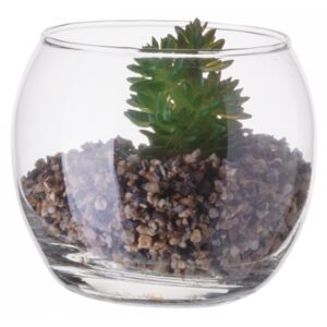 S-art - Okrągły wazon z ozdobną rośliną - S-Art 8 cm (593608)