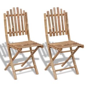 2 składane krzesła bambusowe