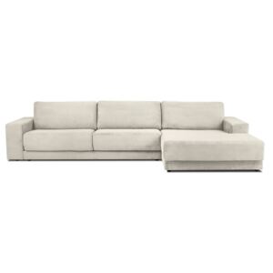 Beżowa sztruksowa XXL 5-osobowa sofa rozkładana Milo Casa Donatella, prawy róg