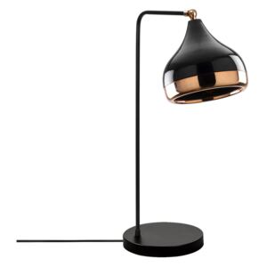 Czarna lampa stołowa z elementami w kolorze miedzi Opviq lights Yildo