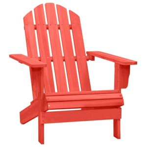 Krzesło ogrodowe Adirondack, lite drewno jodłowe, czerwone