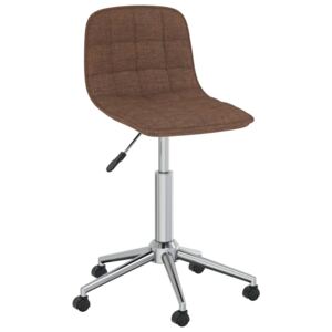 Obrotowe krzesło stołowe, brązowe, obite tkaniną