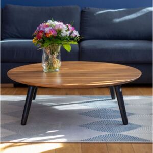 Okrągły stolik kawowy na drewnianych nogach Contrast Slide