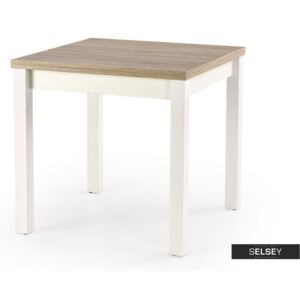 Stół rozkładany Lea 80(160)x80 cm biały-dąb sonoma