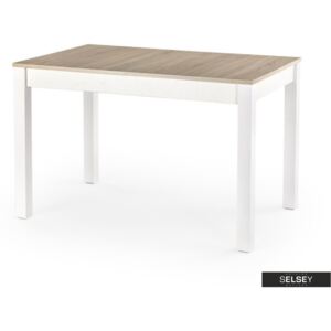 Stół rozkładany Veiga 118(158)x75 cm biały-dąb sonoma