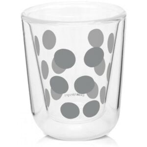 Zestaw 2 szklanek z łyżeczkami Zak! Designs Dot Dot, srebrne, 75 ml