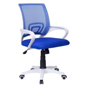 Fotel biurowy Bianco biało - niebieski