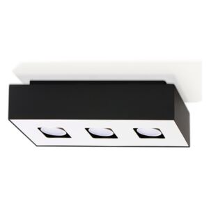 SOLLUX Stylowy Designerski Plafon Korytko Mono 3 Czarny LED Lampa Sufitowa Oświetlenie Minimalistyczne