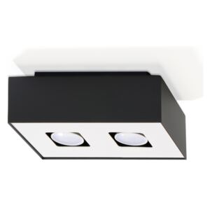 SOLLUX Elegancki Designerski Plafon Korytko Mono 2 Czarny LED Lampa Sufitowa Oświetlenie Minimalistyczne