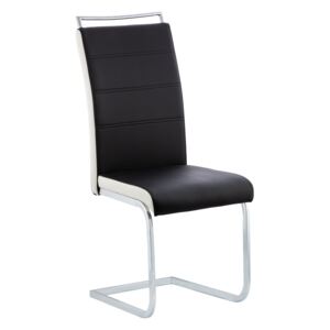 Krzesło Bettie Black, tapicerowane skórą ekologiczną, czarne