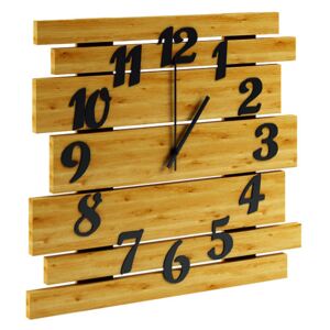 Drewniany zegar ścienny w kolorze dębu - Samar