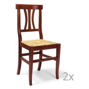 Zestaw 2 krzeseł drewnianych Castagnetti Straw