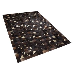Dywan patchwork skórzany 200 x 300 cm brązowy BANDIRMA