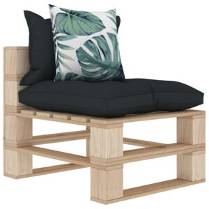 Ogrodowe siedzisko z palet z poduszkami w 2 kolorach, drewniane