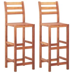 Krzesła barowe, 2 szt., lite drewno akacjowe