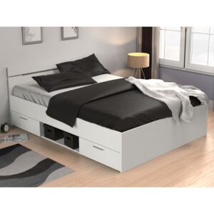 Łóżko GASPARD z szufladami - 140 × 190 cm - Biały