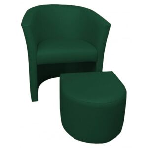 Zielony fotel CAMPARI z podnóżkiem