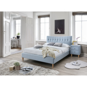 Tapicerowane łóżko Ashley, 200x160 cm - niebieskie