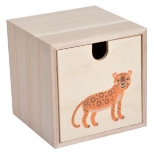 Pudełko drewniane dla dzieci HELLO JUNGLE, motyw Pantery