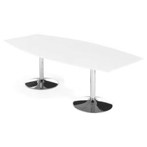 Stół konferencyjny AVERY 2400x1200 mm biały, chrom