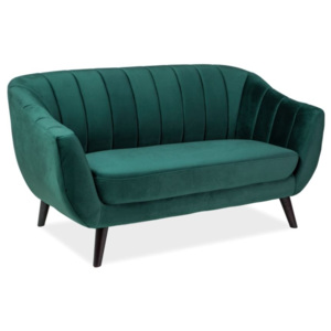 Sofa tapicerowana Elite 2, welurowa, dł.150 x gł.57 x wys.83 cm - zielona