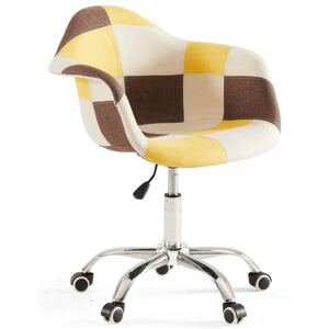 Krzesło obrotowe ART105C patchwork żółty