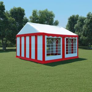 Namiot ogrodowy z PVC, 4x4 m, czerwono-biały