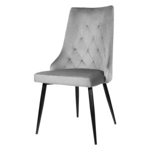 Golem krzesło tapicerowane szare - welur