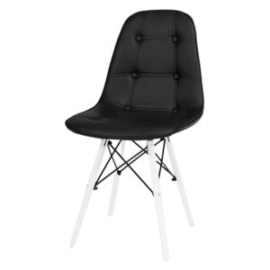 Ivar krzesło tapicerowane czarne - ekoskóra
