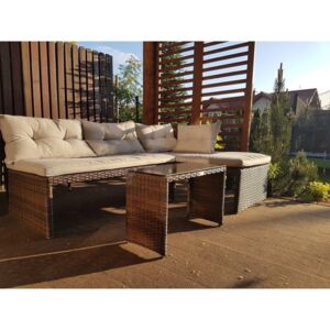 CANVAS Brown mały narożnik z technorattanu