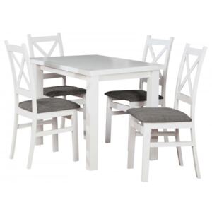Zestaw stół z krzesłami dla 4 osób biały mat Z056