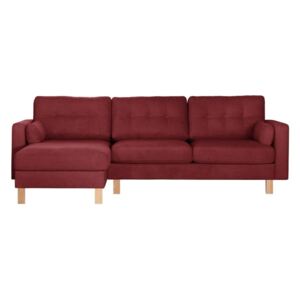 Ciemnoczerwona lewostronna sofa narożna Stella Cadente Maison Lagoa