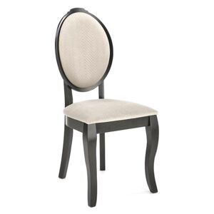 Czarne tapicerowane krzesło medalion - Windsor