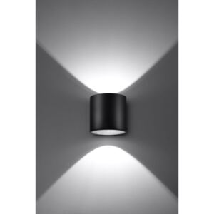 Sollux Lampa Kinkiet ORBIS 1 Czarny SL.0048 Oprawa Ścienna Idealna do Salonu Korytarza Minimalistyczne Oświetlenie G9 LED