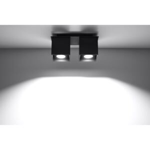 Sollux Lampa Plafon QUAD 2 Czarny SL.0063 Oprawa Sufitowa Idealna do Salonu Korytarza Lampa Minimalistyczne Oświetlenie Gu10 LED