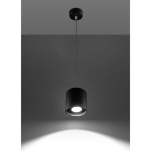 Sollux Lampa Wisząca ORBIS 1 Czarny SL.0051Oprawa Sufitowa Idealna do Salonu Korytarza Lampa Zwis nad Stół Minimalistyczne Oświetlenie Gu10 LED
